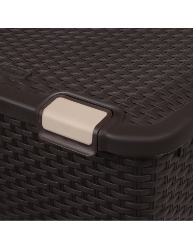 RATTAN STYLE TRUNK 43L MARRON