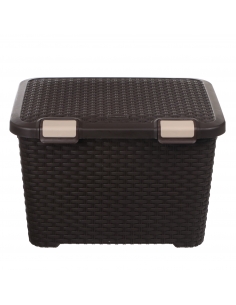 RATTAN STYLE TRUNK 43L MARRON