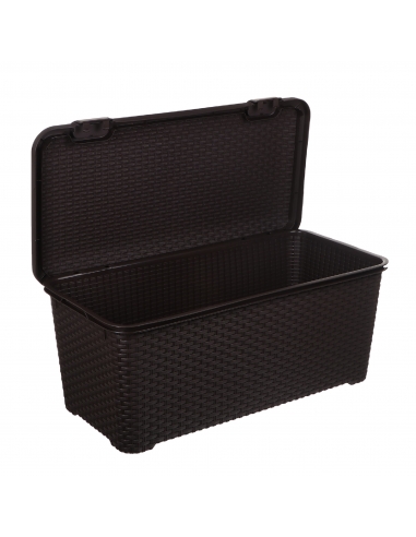 RATTAN STYLE TRUNK 72L MARRON