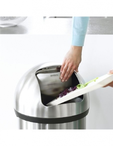 PUSH BIN POUBELLE 60L   matt steel