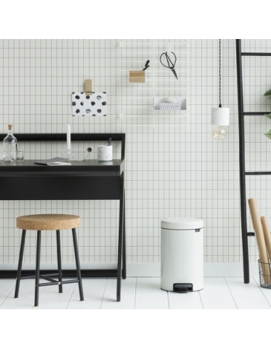 NEWICON POUBELLE A PEDALE 12L BLANCHE